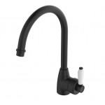 Eleanor Gooseneck Sink Mixer Matte Black With White Ceramic Handle Eleanor Gooseneck Sink Mixer Matte Black With White Ceramic Handle